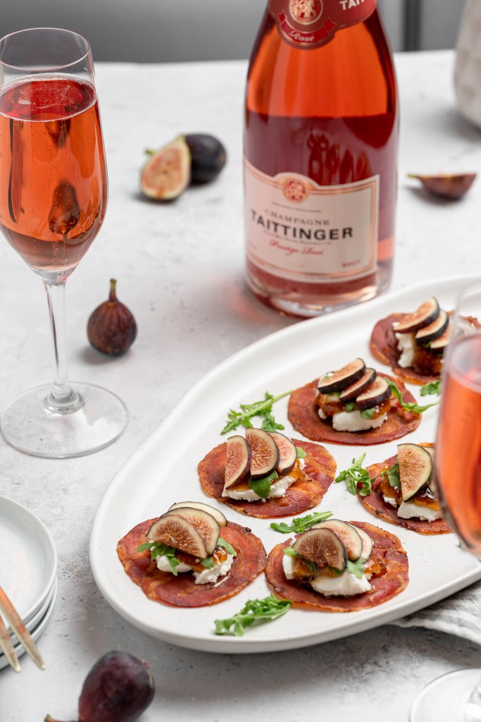 Pancetta Crisps with Rosé Champagne Taryn's Tasting Table